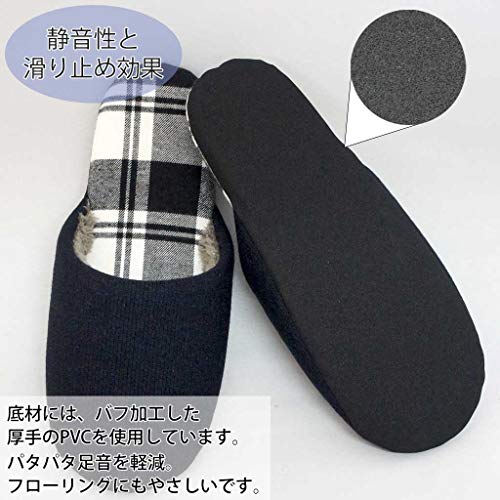Hakihaki Koubou Slippers by Creo Slippers, Warm, Tweedy Corduroy, Boa Soft Back, F, Size Up to Approx. 9.6 inches (24.5 cm), Made in Japan, Silent, Autumn and Winter, Artisan, navy