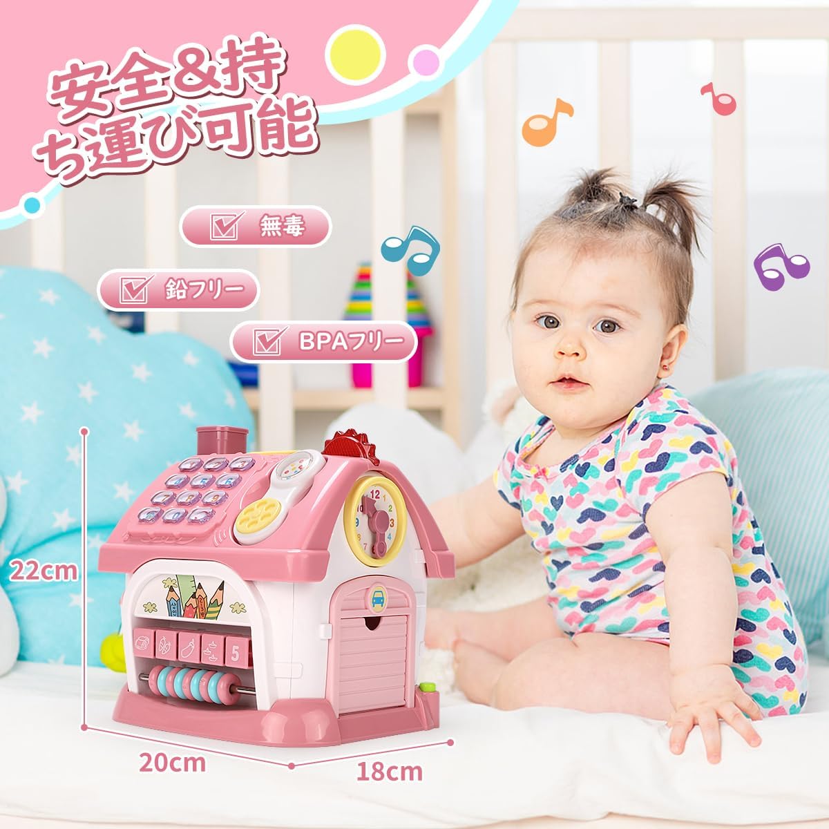 REMOKING Multi-functional Baby Toy Montessori Educational Toy/Finger Play/Development Sound and Light 0 Years 1 Year 2 Years 3 Years Baby Toy Car Toy Piano Christmas Gift Kindergarten Teaching Tool