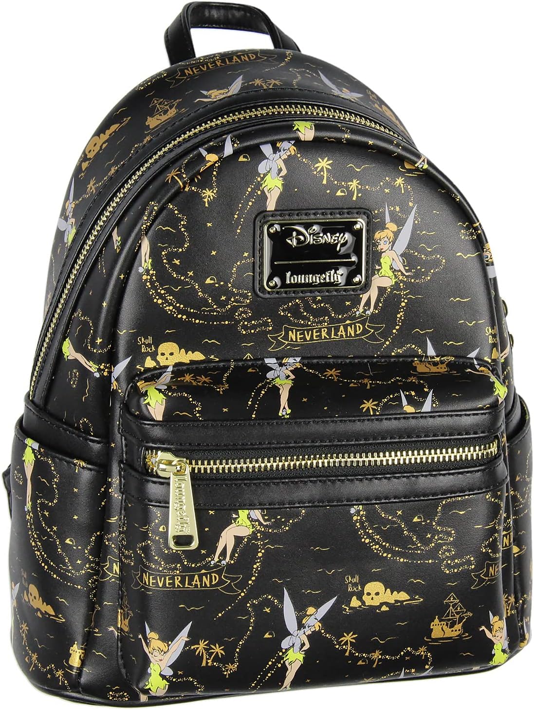 Loungefly Disney Tinkerbell Mapa del Tesoro de Nunca Jamás con Impresión Completa Un Poco de Polvo de Hadas Mini Mochila