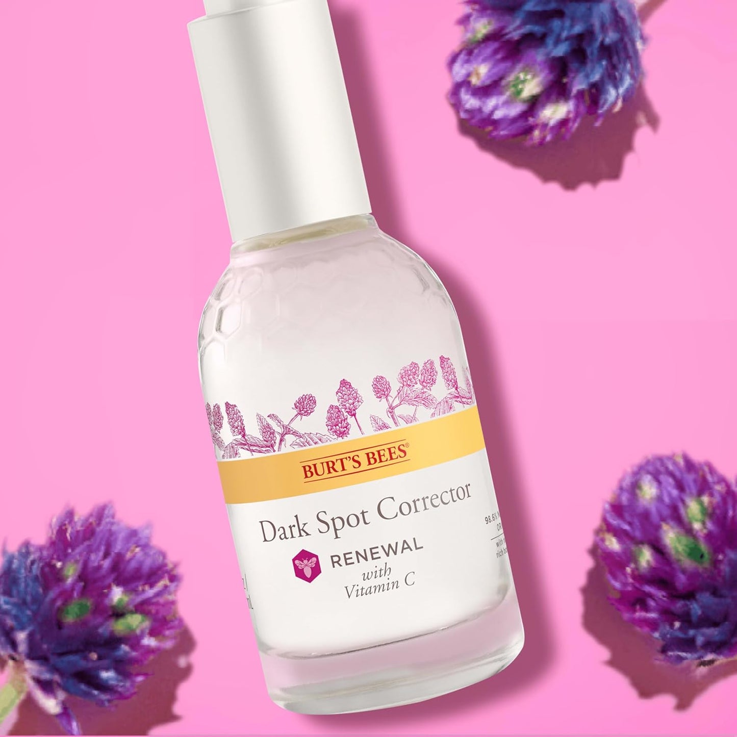 Burt's Bees Renewal - Corrector de manchas oscuras con alternativa de retinol, Bakuchiol natural, frambuesa, 1 onza (el paquete puede variar)