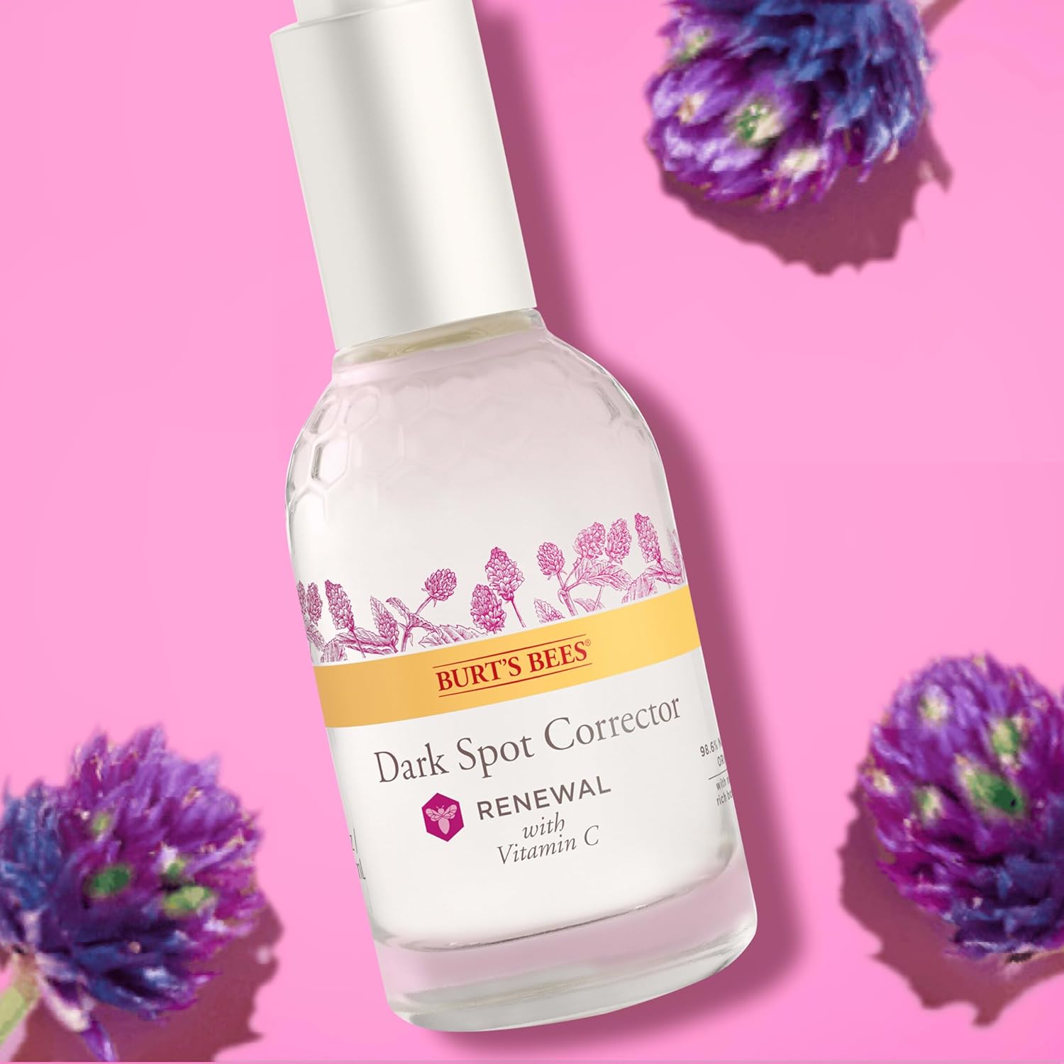Burt's Bees Renewal - Corrector de manchas oscuras con alternativa de retinol, Bakuchiol natural, frambuesa, 1 onza (el paquete puede variar)