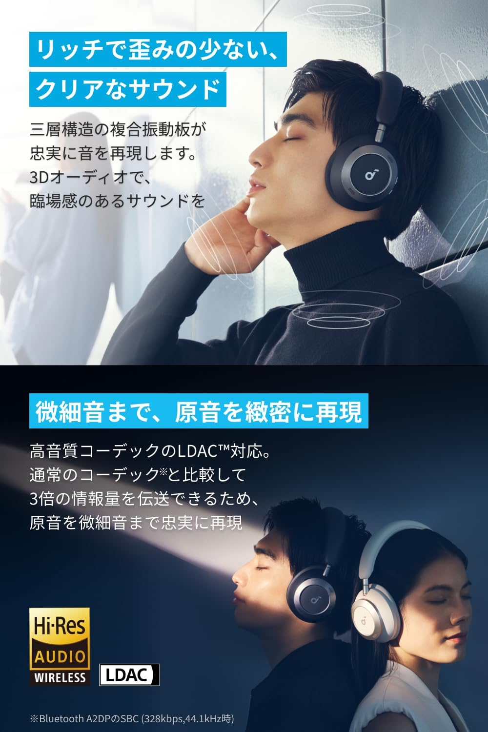Anker Soundcore Space One Pro (Bluetooth 5.3 Wireless Headphone) [Up to 60 Hours of Music Playback / Ultra Noise Canceling 3.5 / LDAC / Hi-Res Compatible (Wireless/Wired) / Multi-Point Support