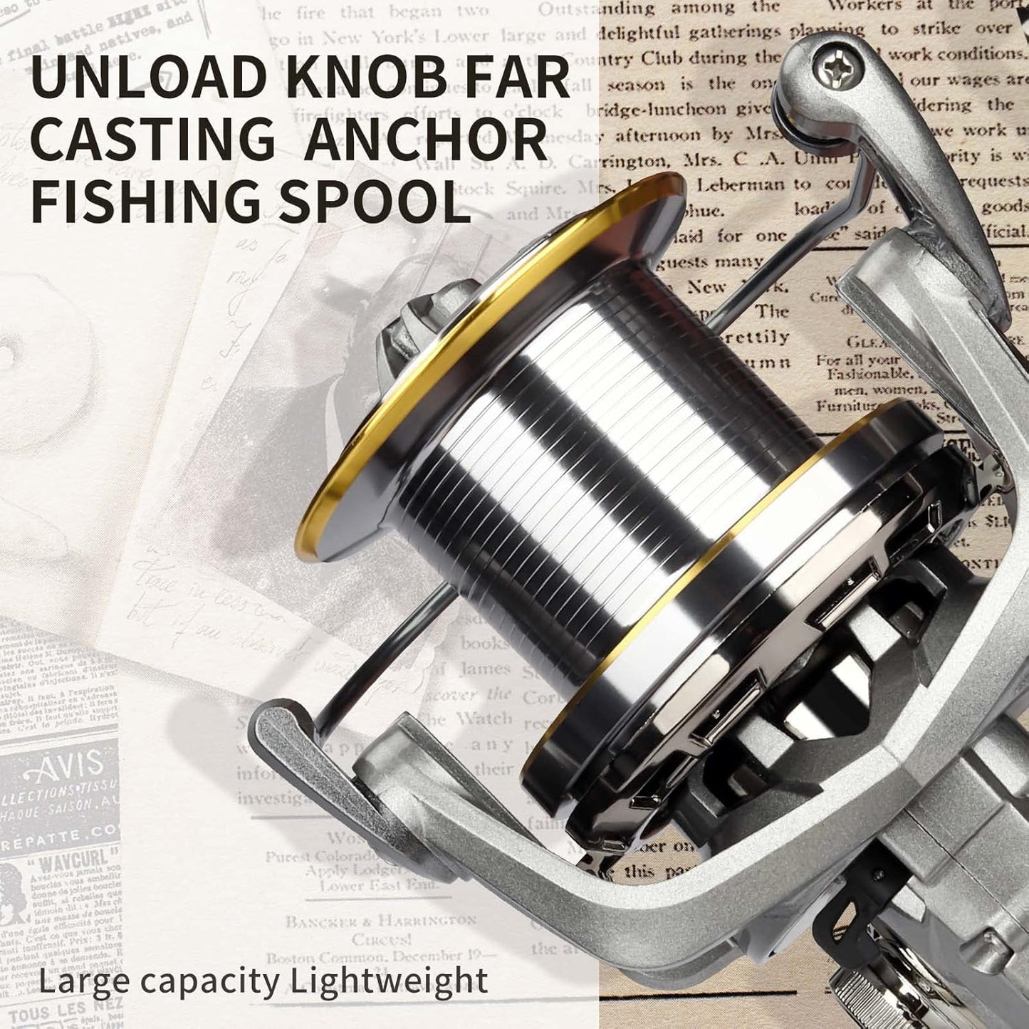 HAUT TON Spinning Reel 8000/9000/10000/12000/14000 Series 17+1BB Graphite/Metal Frame Surf Fishing Reel 4.8:1 Gear Ratio 55lb Drag Medium/Heavy Long Casting Coastal Offshore Saltwater Monster Fish