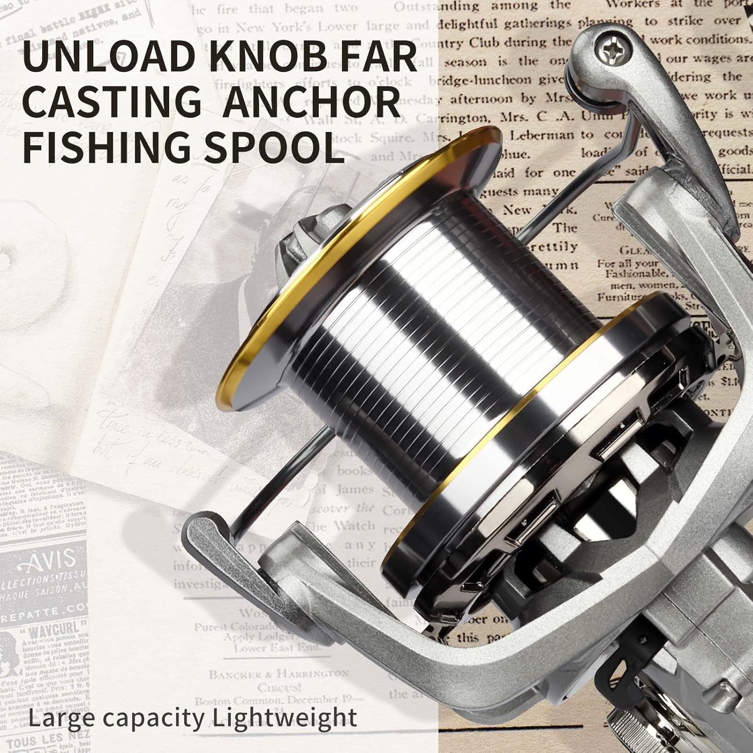 HAUT TON Spinning Reel 8000/9000/10000/12000/14000 Series 17+1BB Graphite/Metal Frame Surf Fishing Reel 4.8:1 Gear Ratio 55lb Drag Medium/Heavy Long Casting Coastal Offshore Saltwater Monster Fish