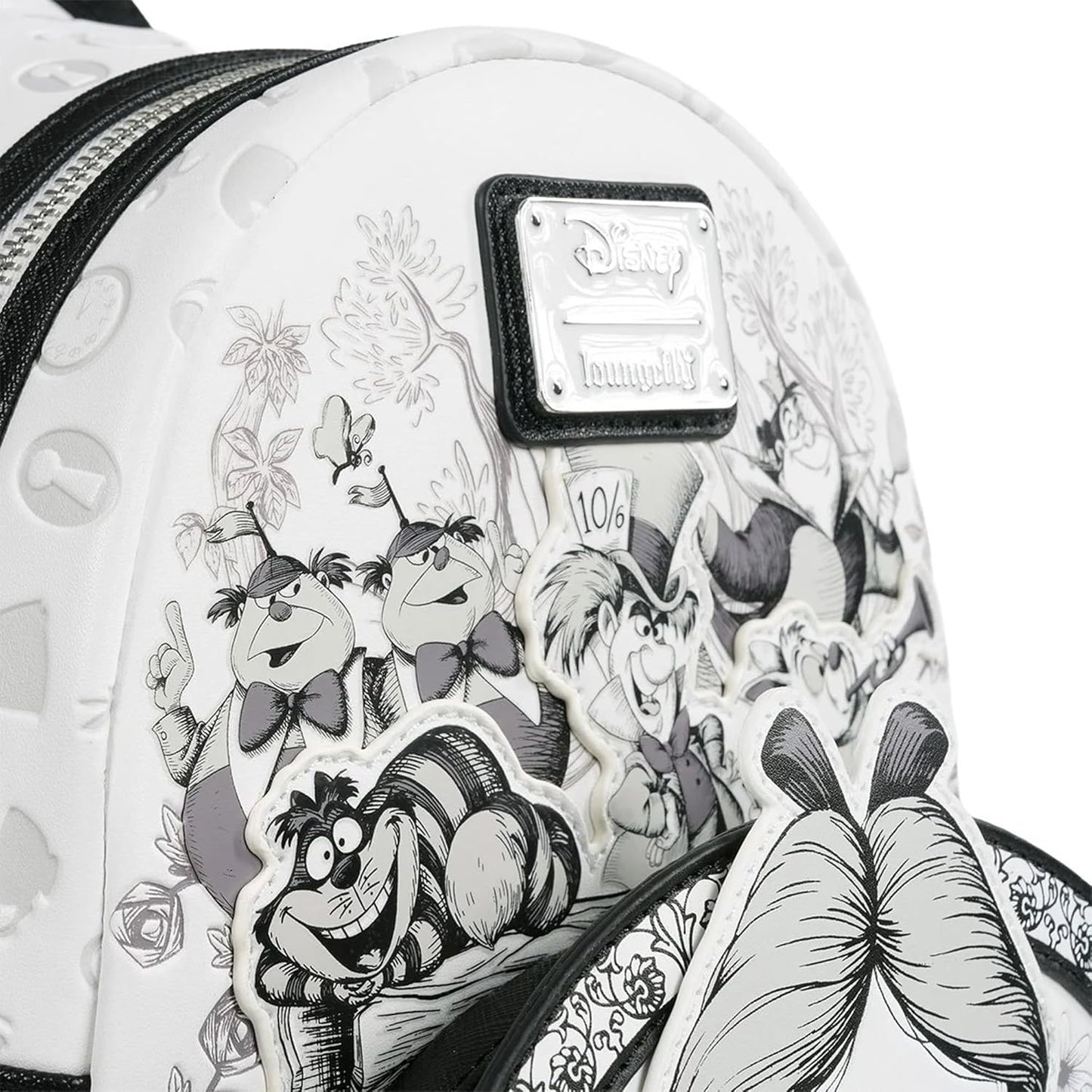Loungefly Disney Alicia en el país de las maravillas - Mini-mochila | Piel sintética, detalles bordados y bordados, correas ajustables
