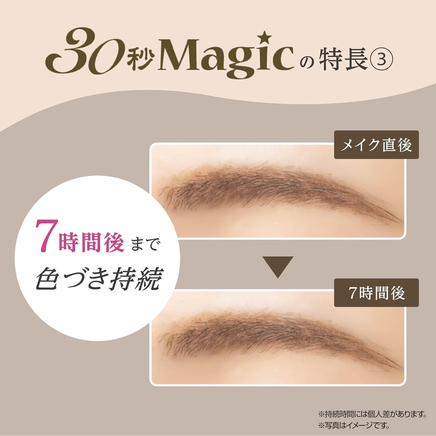 30 Seconds Magic The Eyebrow (Grayish Brown) Gel Eyebrow Resistant to Sweat, Water, and Rubbing Tightly Attached, Eyebrow Won't Fall Off for a Day, Easy to Draw, Blur, Fluffy, Eyebrow Makeup,