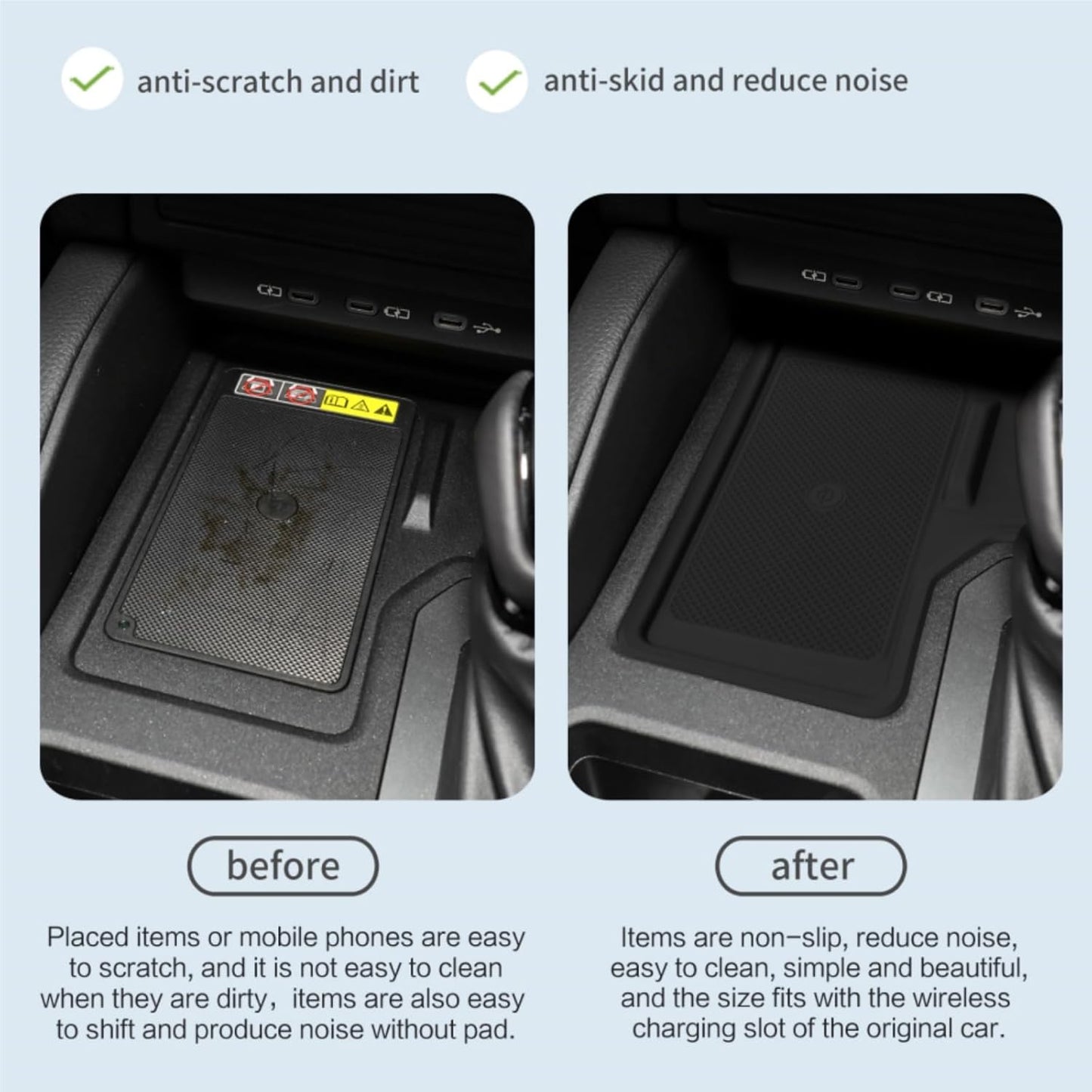 LUCKEASY 2024 Toyota Land Cruiser 250 Rankle 250 ZX Exclusive Wireless Charging Mat, Simply Place Charging, Rubber Mat, TRJ250W/GDJ250W Type, Center Console, Silicone Smartphone, Mat Rankle 250