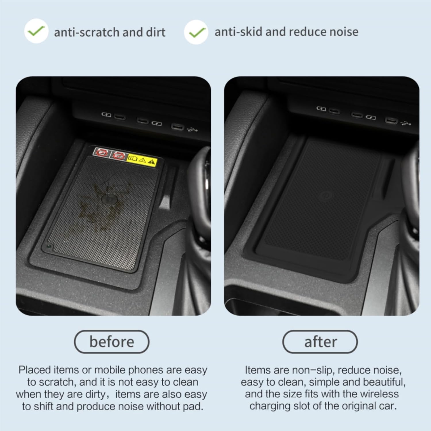 LUCKEASY 2024 Toyota Land Cruiser 250 Rankle 250 ZX Exclusive Wireless Charging Mat, Simply Place Charging, Rubber Mat, TRJ250W/GDJ250W Type, Center Console, Silicone Smartphone, Mat Rankle 250