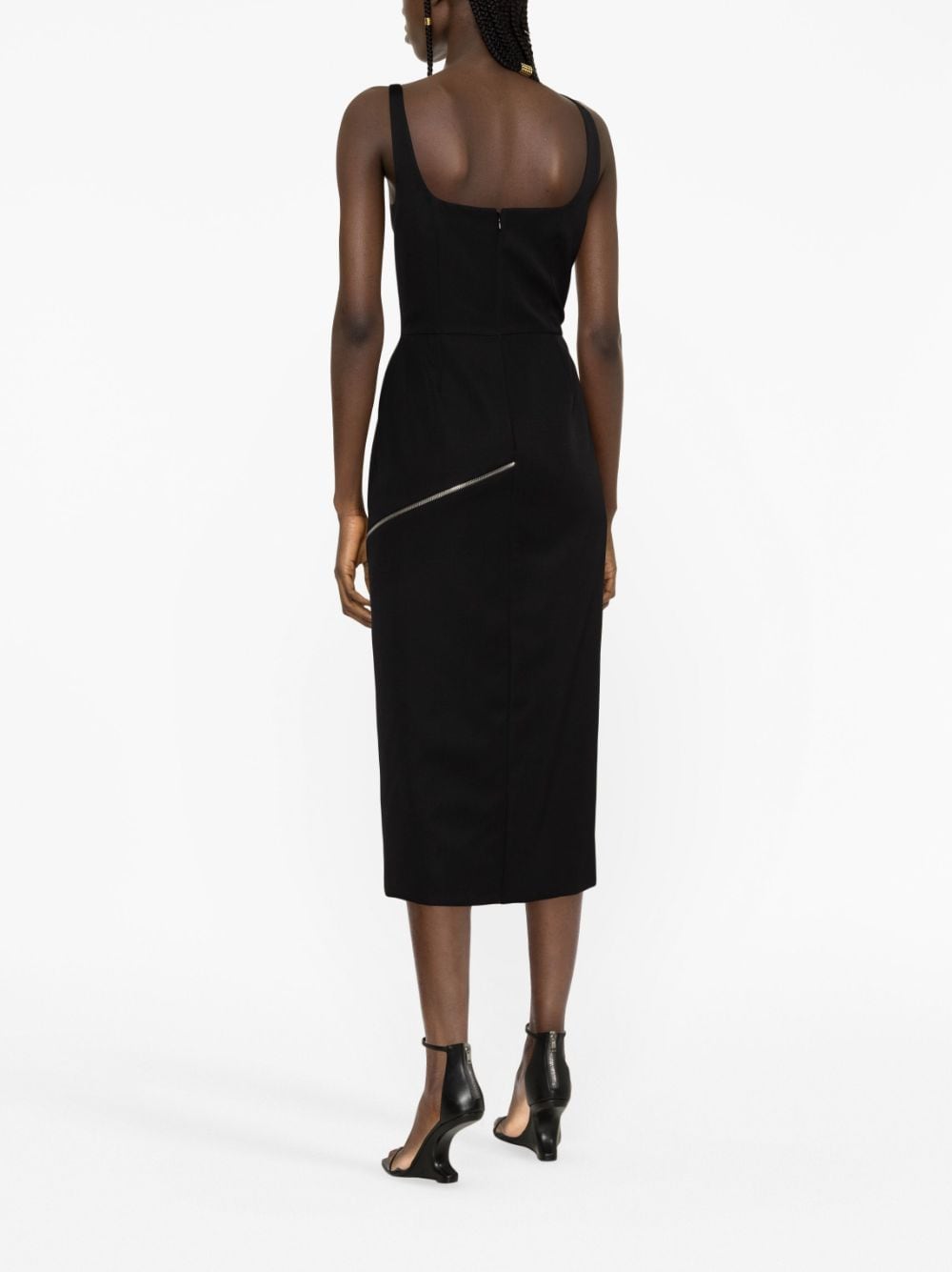 Alexander McQueen アレクサンダーMCクイーングレインデプードルウールミディドレス - Image 6