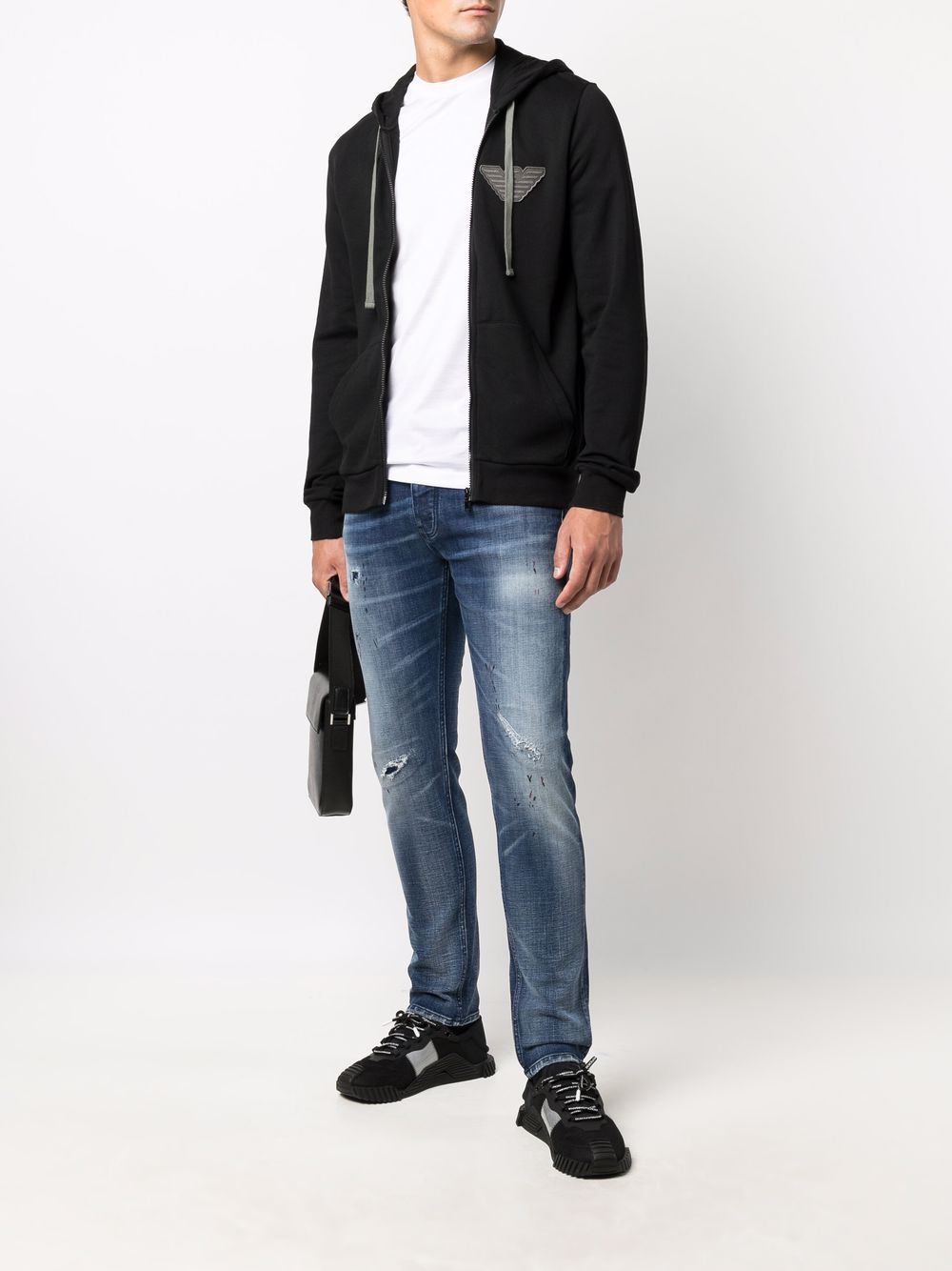 Emporio エンポリオアルマーニロゴコットンブレンドTシャツ - Image 6