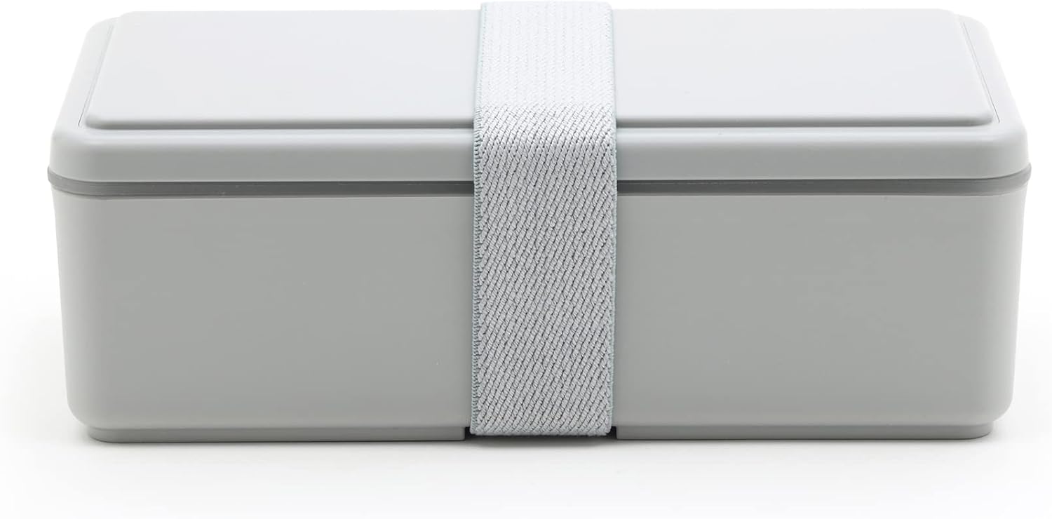 Miyoshi Seisakujyo (Miyoshi Manufacturing) GEL-COOL Gel Cool Square, Integrated Ice Pack, Rectangular Lunch Box, Bento Box, Oyster Gray, 7.0×3.4×2.4 inches (17.8×8.7×6 cm), 16.9 fl oz (500 ml), 1 Tier