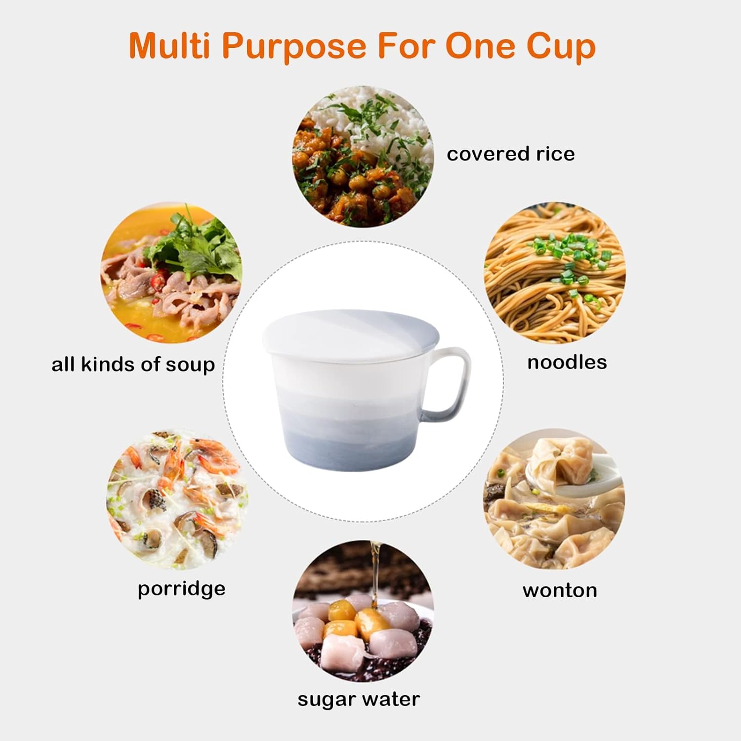 Soup Rice Bowl, Ramen Bowl with Chopsticks Lid Creative Ceramic Instant Noodle Bowl Soup Bowl with Handle for Cereal Rice Ramen Udon