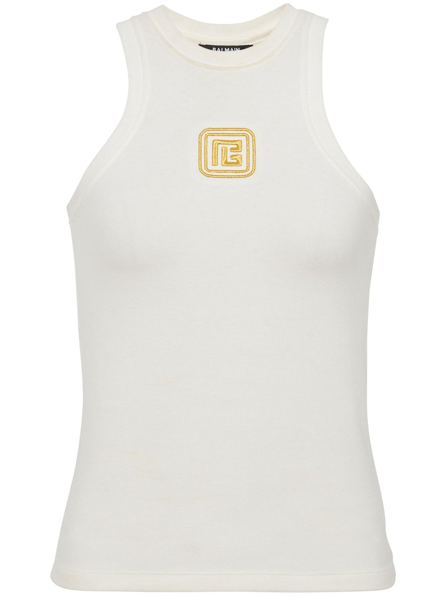 Balmain Paris 刺繍レトロPBを備えたバルメインパリタンクトップ - Image 6