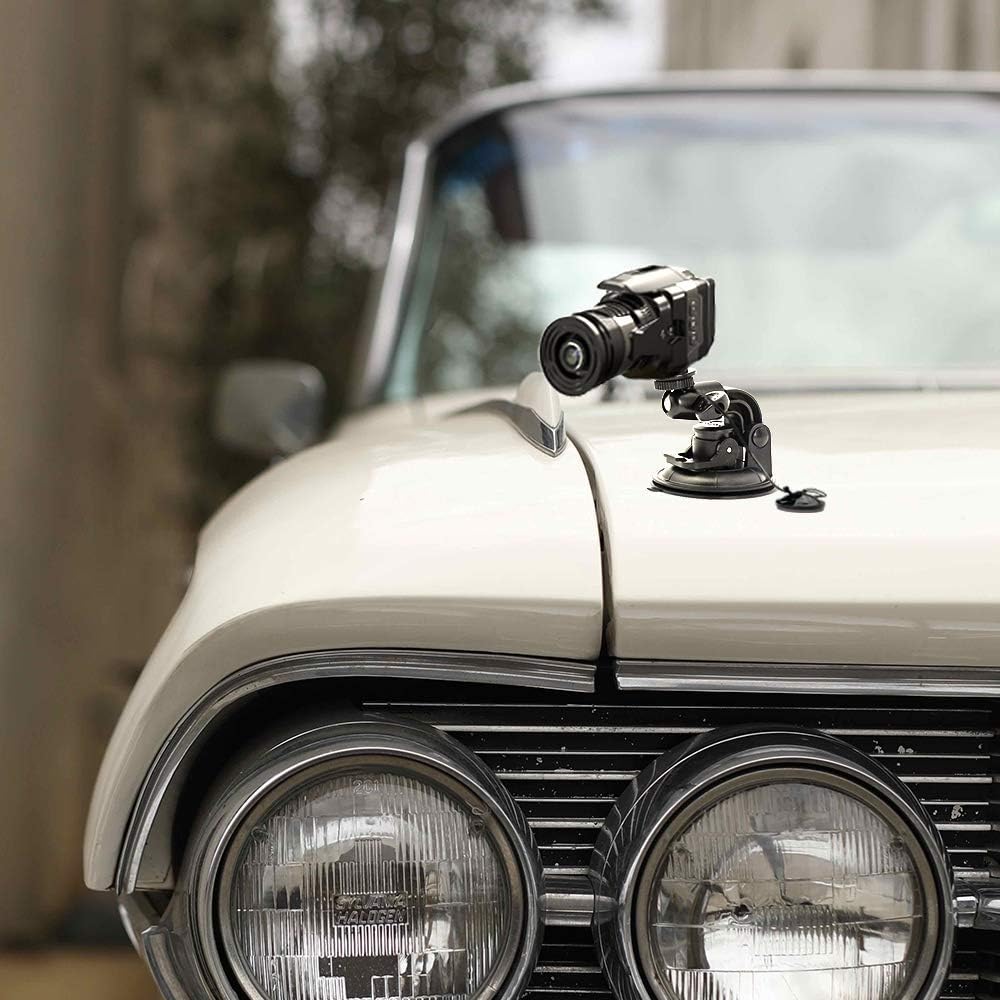 EXSHOW Large Suction Cup Mount for SLR Cameras Adhesive Sticky Pad with Safety Tether Compatible with Canon,Nikon,Olympus,Sony,Ricoh,Panasonic,Fuji,Transcend Japan,ELECOM