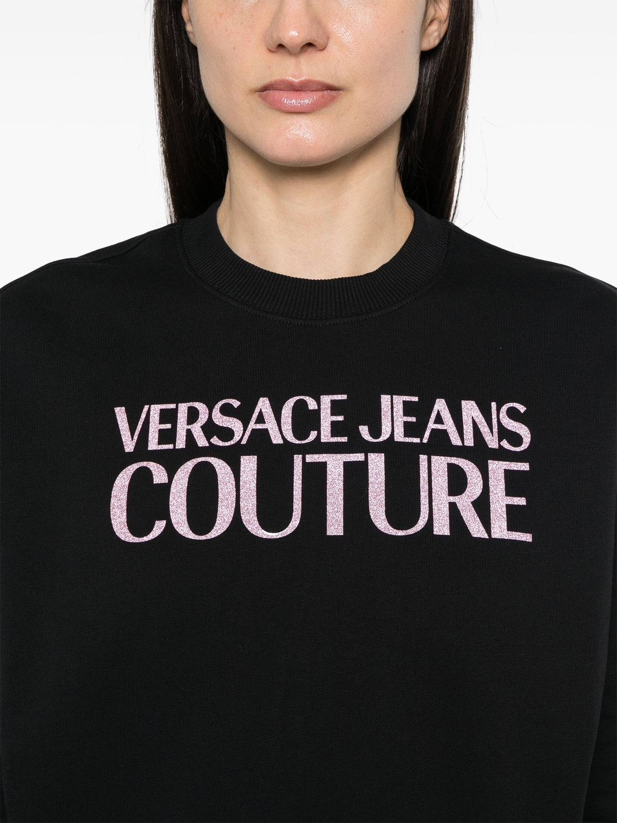 Versace ヴェルサーチジーンズクチュールロゴグミグリッタースウェットシャツ - Image 6
