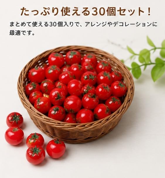 Mini Tomatoes, Set of 30, Food Samples, Resin Cute, Food Models, Store Exhibitions, DIY, Miniatures, Small Accessories, Display Etc. (30)