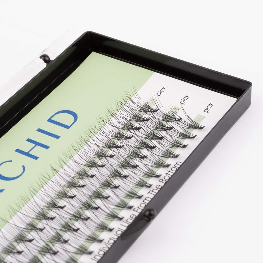 False Eyelashes, Natural False Eyelash Extensions, For Flare Self, Thickness 0.003 inch (0.07 mm), 10 Bundles, 0.5 inches (12 mm), C Curl