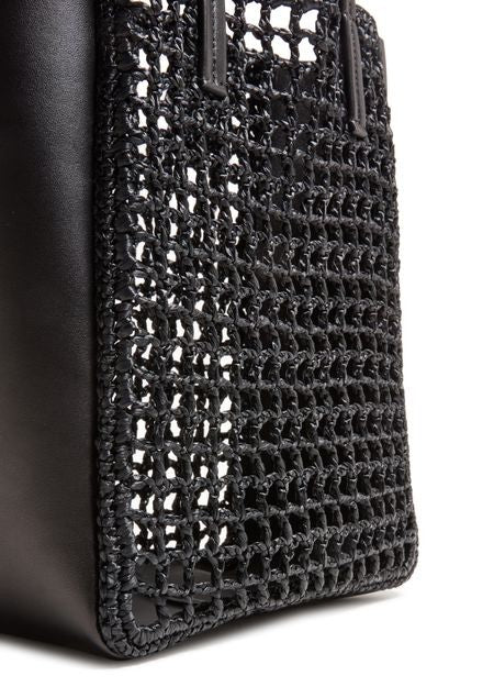 KHAITE Zoe small leather raffia tote bag - Image 6