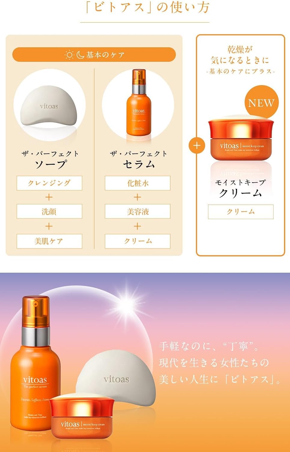 vitoas Moist Keep Cream, 1.1 oz (30 g) | SUNTORY (1.1 oz (30 g) (Refill))