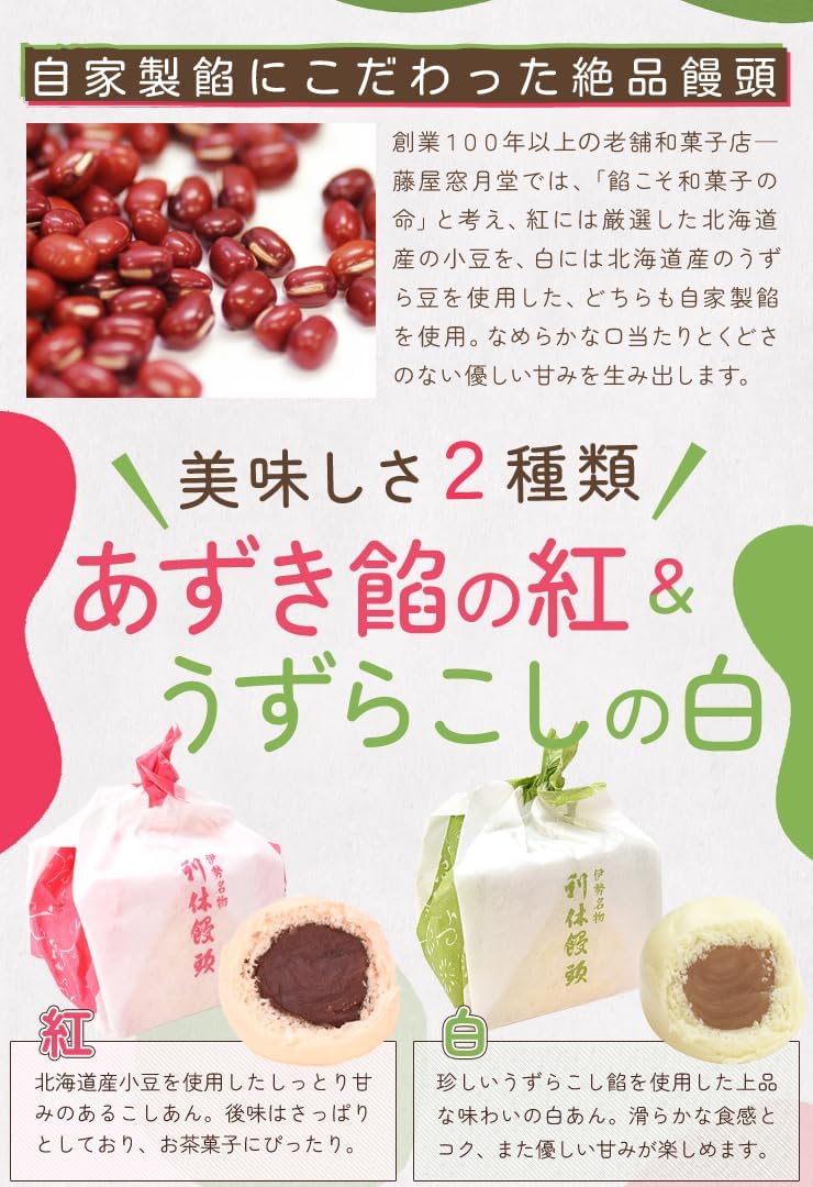 Ise Specialty Ise Souvenir, Ise Souvenir, Rikua Head, Pack of 10 (5 Red and 5 White), Fujiya Kogetsudo, Japanese Sweets, Mie Prefecture, Ise, Shima, Souvenir