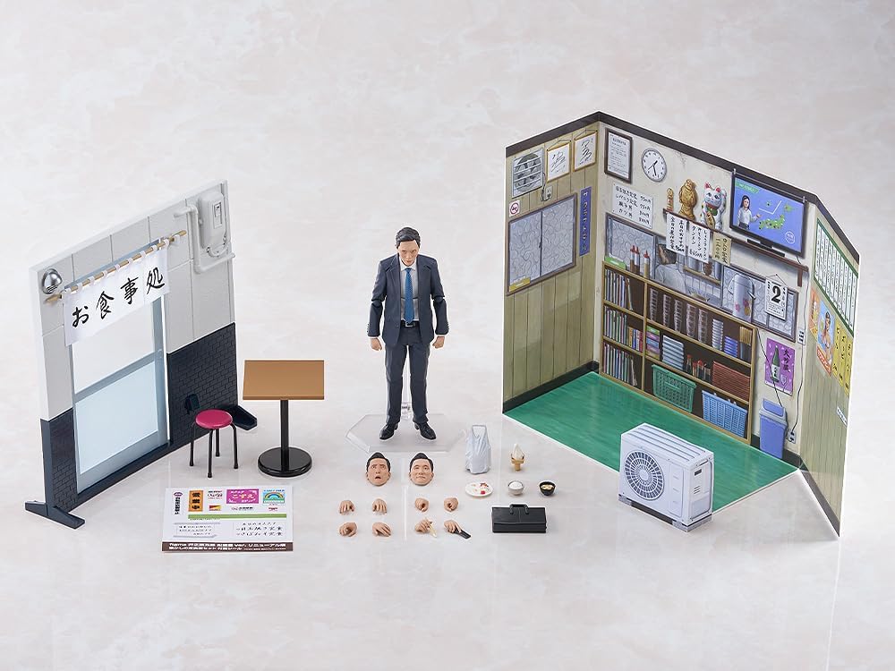 Max Factory figma The Solitary Gourmet Inogashira Goro Matsushige Yutaka ver. Renewal Version Nostalgic Set Meal Restaurant Set Non-scale Plastic Pre-painted Articulated Figure