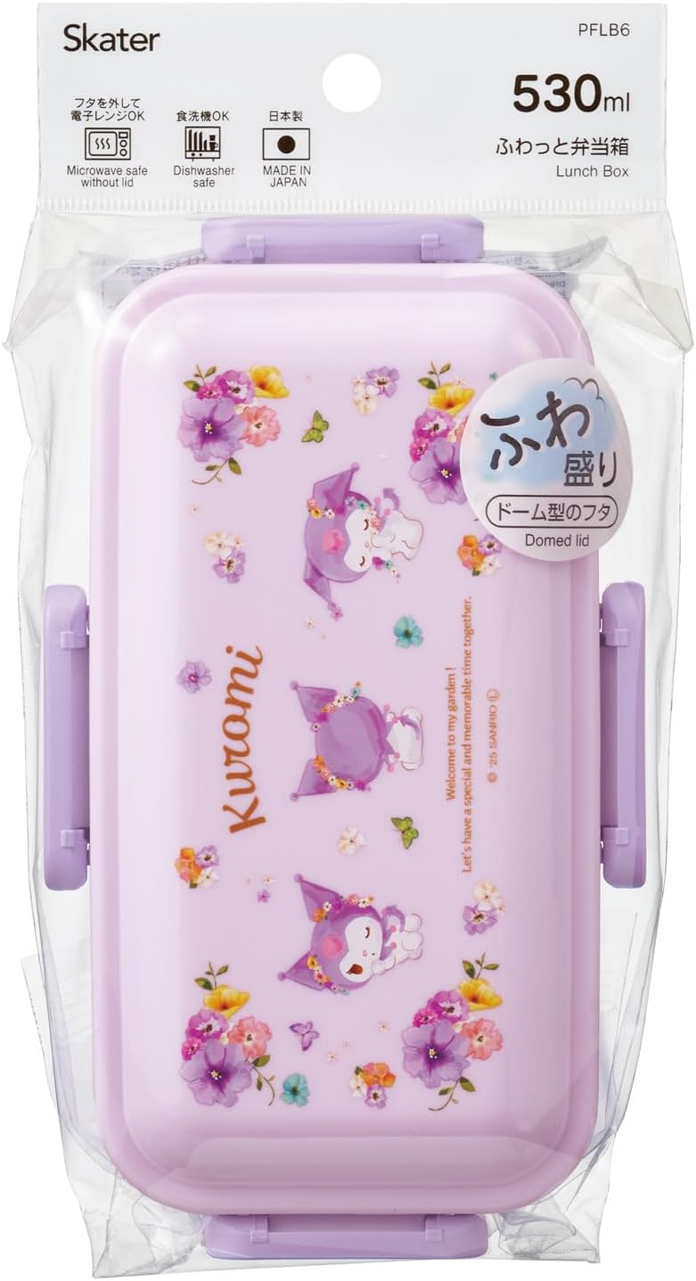 Skater PFLB6-A Bento Box, Fluffy Serving Lunchbox, 18.9 fl oz (530 ml), Sanrio, Chromi, Pastel Vivid Watercolor Flower, Girls, Made in Japan