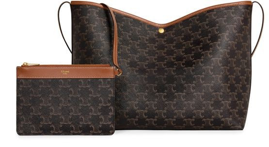 CELINE Soft shopper bag in Triomphe canvas and calfskin - Image 6