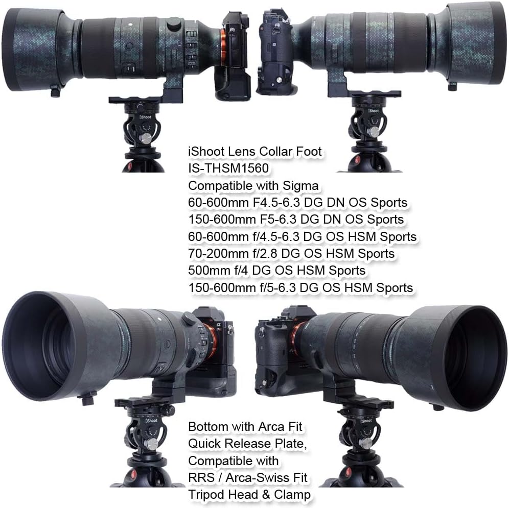iShoot Camera Ring Tripod Foot, Tripod Mount Ring Stand, Lens Support Collar Base, Lens Bracket Lapel, Tripod Socket Leg, Sigma Sigma 150-600mm f/5-6.3 (DG DN OS Sports)(DG OS HSM Sports); 60-600mm