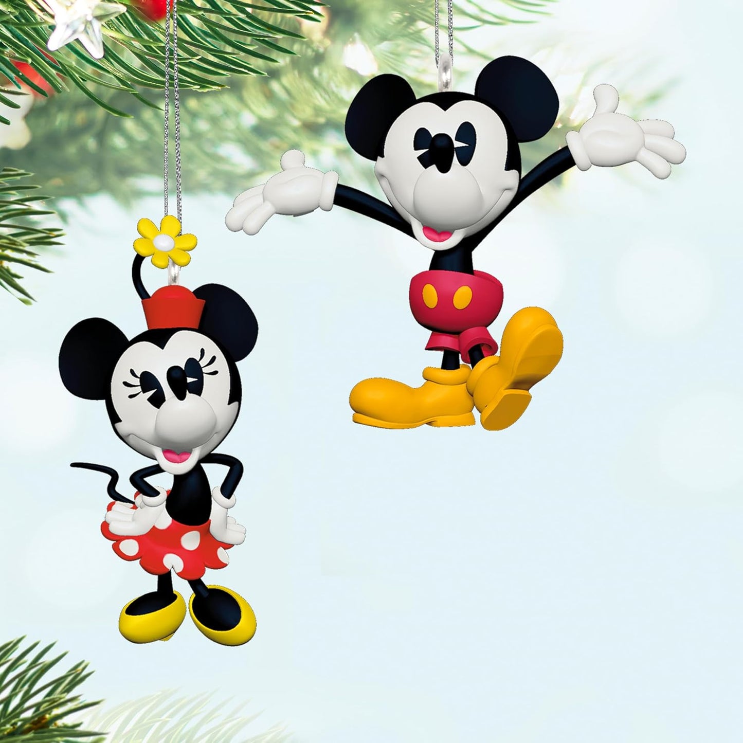 Hallmark Keepsake - Adorno navideño colgante de Disney Mickey y sus amigos, Amigos para siempre, Juego de 5, Regalos para fanáticos de Disney 2024