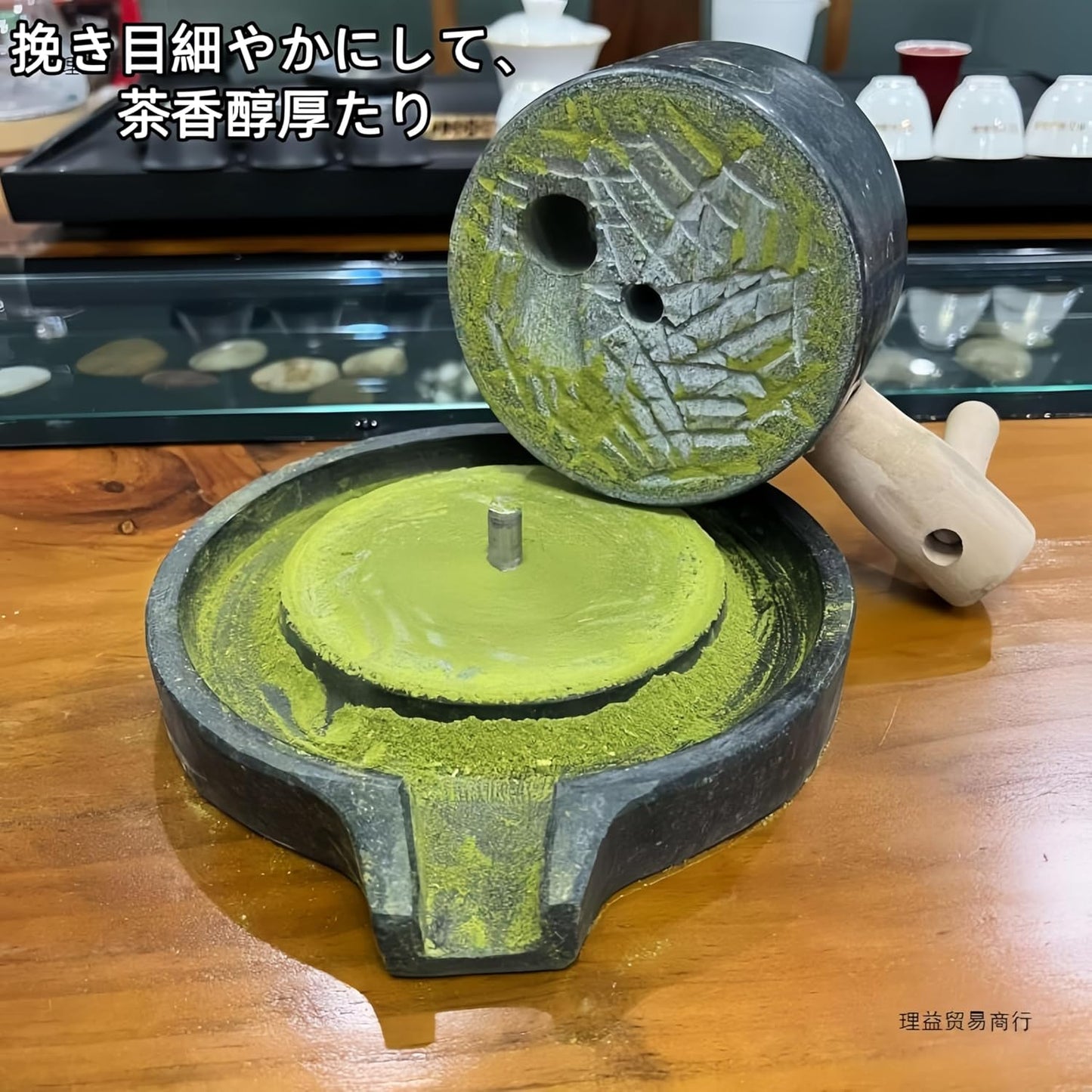 Hand Grinding Tea Stone Mortar, Blue Stone Matcha Mortar, For Tea Ceremonies, Matcha Grinding Tool, Traditional Crafts, Tea Mortar, Tea Tools, For Home Use, Preschool Teaching Tools (Stone Mortar +