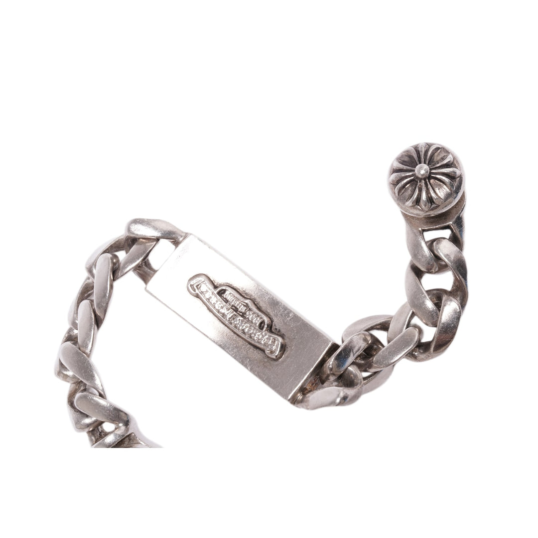 CHROME HEARTS 'BLUE SAPPHIRE' FLORAL ID CUBAN CLASP BRACELET