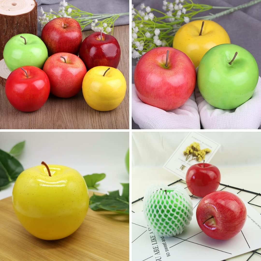 Charmoon Food Sample Apple Fruit Realistic Full-Size Replica Display Interior Exhibit Model 5-Piece Set (Red)
