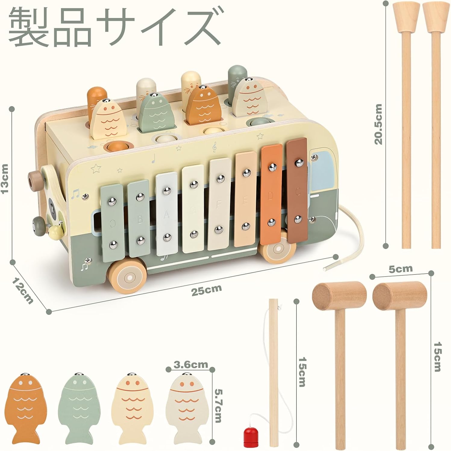 Vanplay Montessori Educational Toy, Boys and Girls, 1, 2, 3 Years Old, Birthday Gift, Hammer Toy, Fingertip Education, Montessori Teaching Tool, Early Development, Fingertip Training, Baby Shower