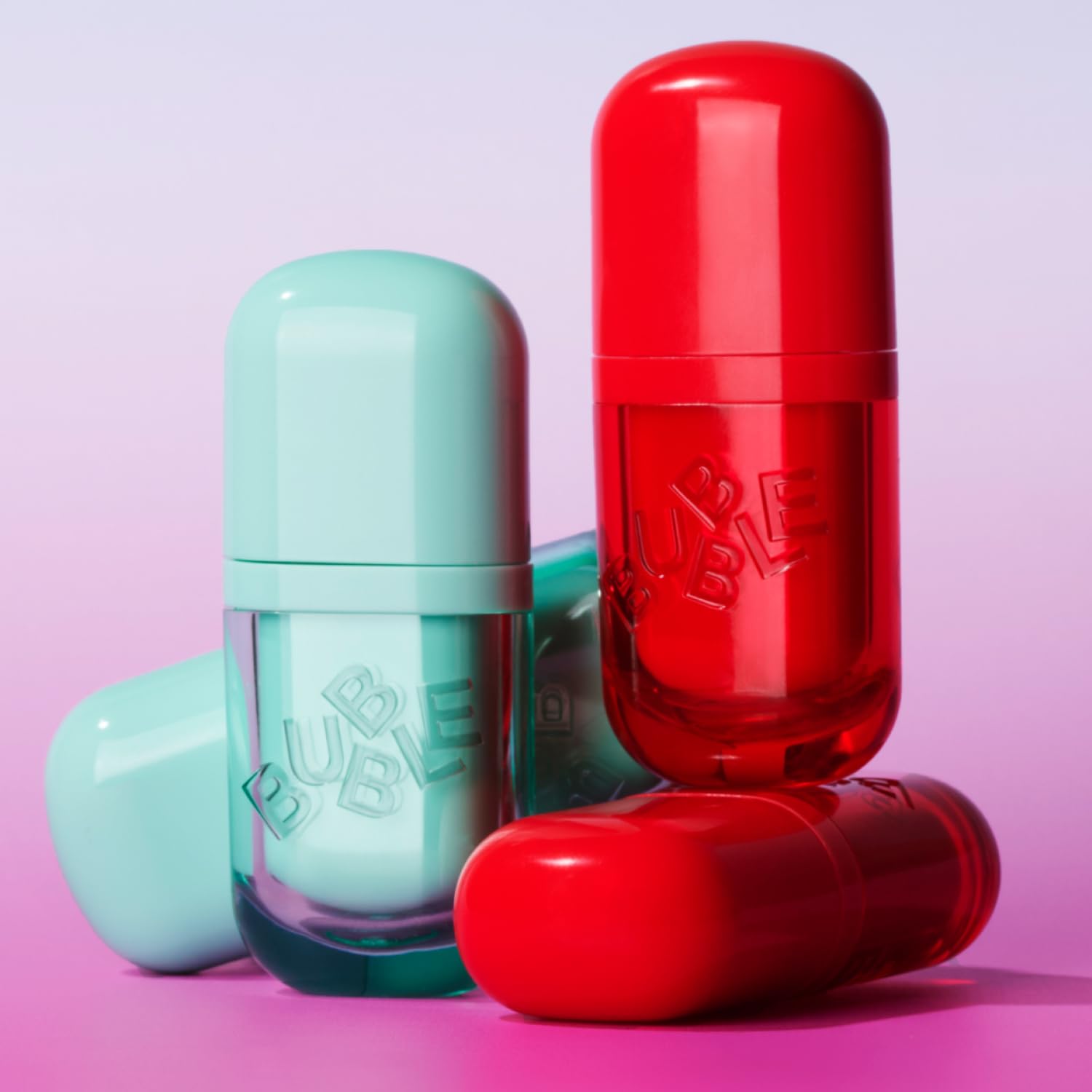 Bubble Skincare Talk Back - Tratamiento labial de sandía, suero labial hidratante vegano teñido rosa con escualano y vitamina E, acabado rosa brillante (0.15 onzas)