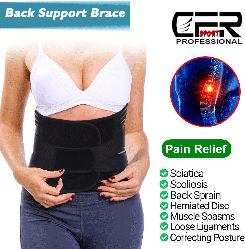 Back Support Lumbar Fixer Pain Relief Lumbar Support Belt Sciatica Men Women (L)