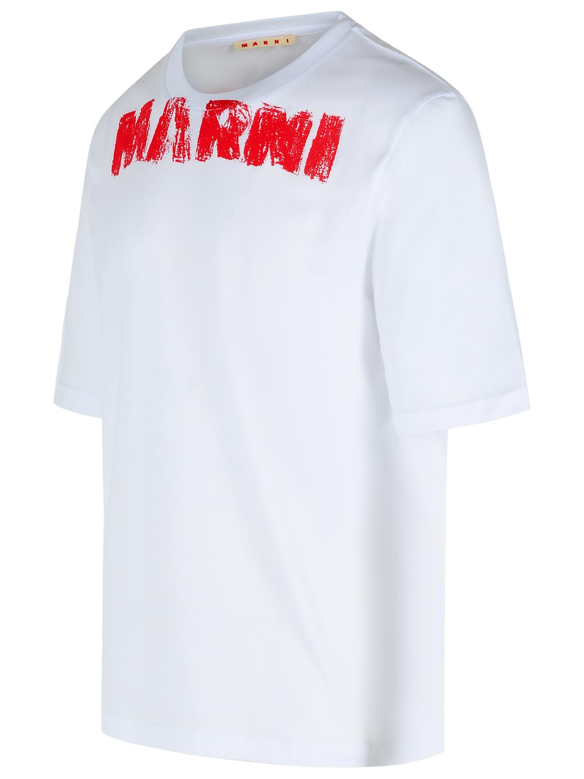 Marni マキシ 'マルニ'プリント付きマルニホワイトコットンTシャツ - Image 6