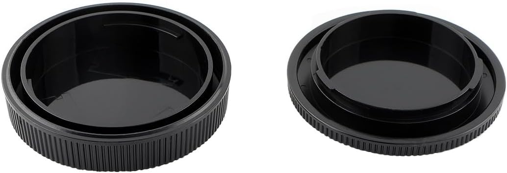 2 Pack Rear Lens Cap and Camera Body Cap Cover Kit for Canon EOS R50 R10 R8 R7 R6 R6 Mark II R5C R5 R3 RP R Ra RF Mount Mirrorless Camera