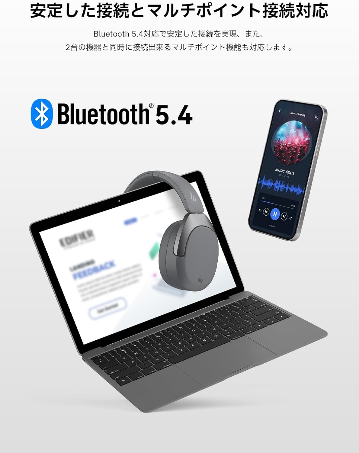 【VGP2024】Edifier W830NB Wireless Noise-Canceling Headphones, Hi-Res/LDAC, Max 94 Hours Playback, Bluetooth 5.4, Multi-Point, Spatial Audio, Ambient Sound, Soft Call, Dedicated App, Foldable