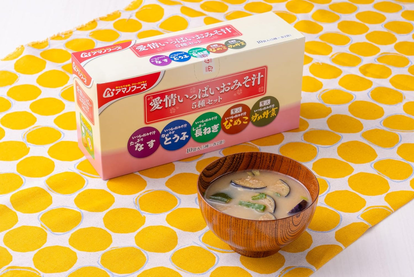 [Set Product] Amano Foods Loving Miso Soup, 5 Types, 30 Meals Set (Loving Miso Soup, 5 Types, 10 Servings, 3 Pieces)