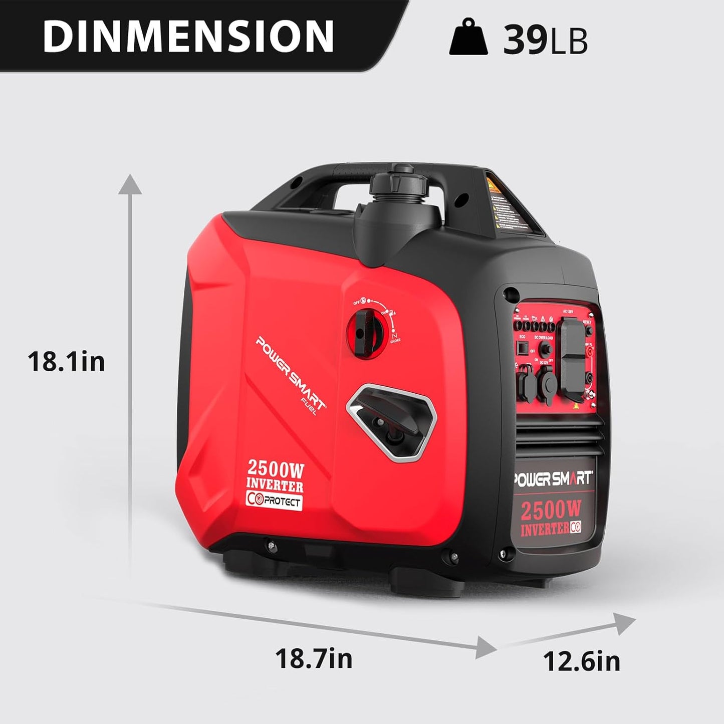 PowerSmart 2500 Watt Portable Inverter Generator with CO Protection, Quiet Camping