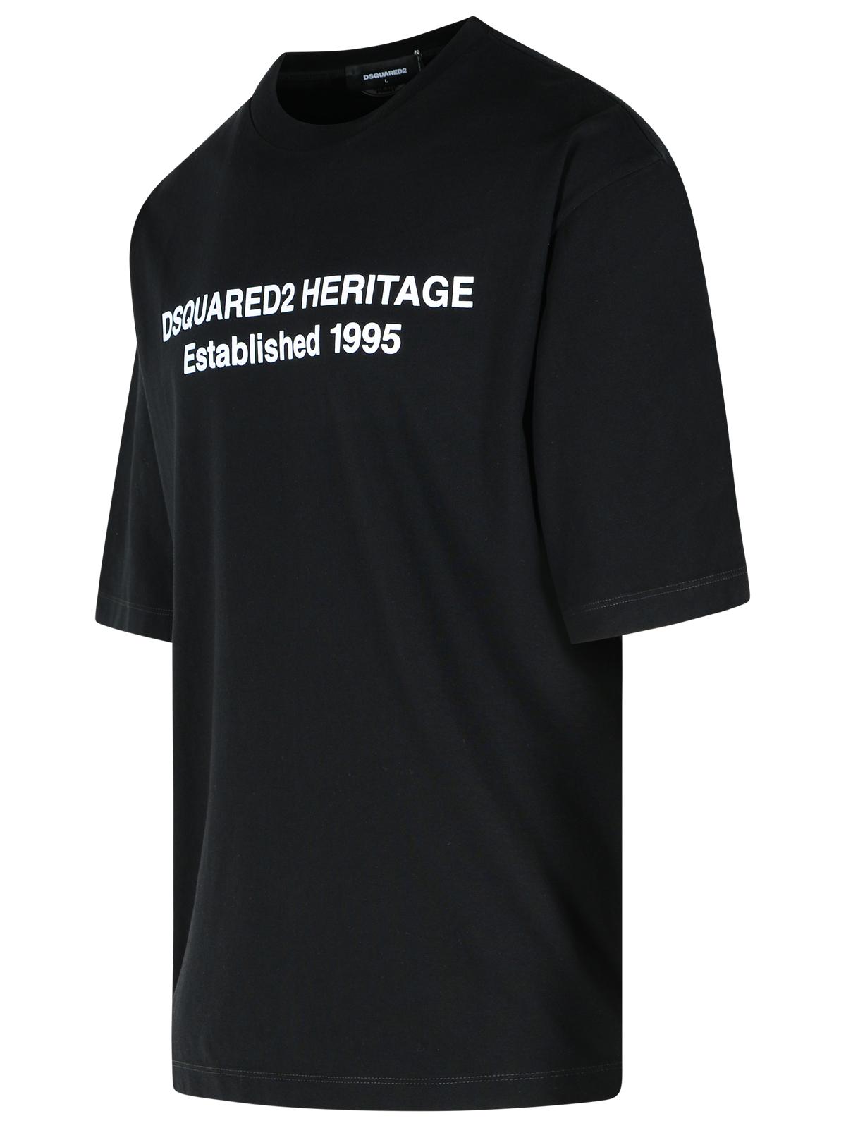 Dsquared2 Dsquared2 'Heritage' Black Cotton Tシャツ - Image 6