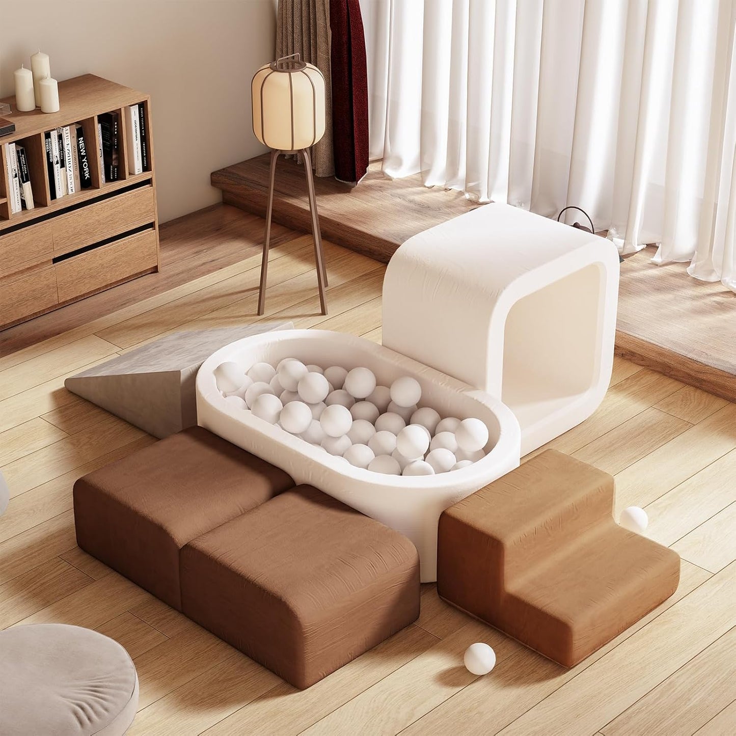 BanaSuper Athletic Soft Blocks Action Sports Toys Cloth Toys Large Indoor Playground Equipment Kids Space Kids Toys for Kids Pool Sea Ball Not Included (Set of 6)