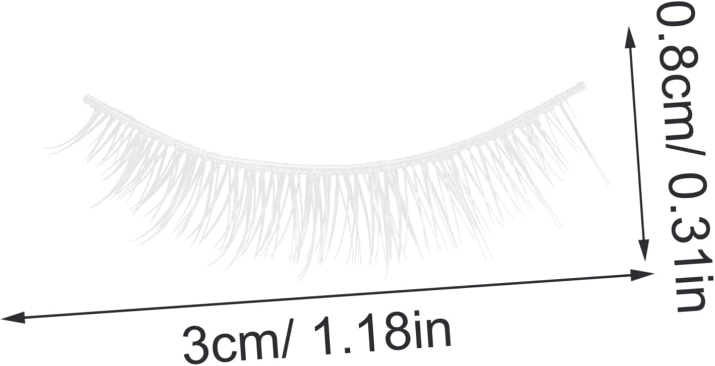 FOMIYES 3 Pairs False Eyelashes, Top Eyelashes, White, Natural Fiber, Actress Eyelashes, Soft, Cosplay Makeup, Home DIY Makeup, Long Lasting, COSPLAY Fancy Dress Ball, Costume Anime, Lifestyle Makeup,