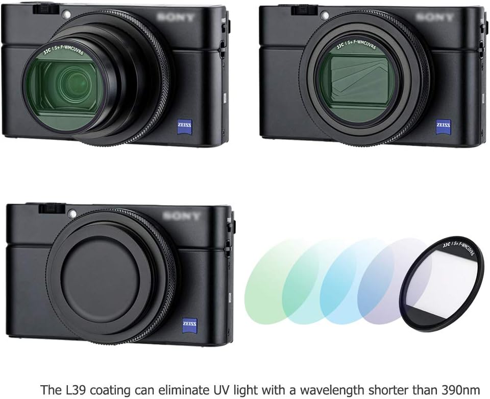 JJC UV Filter for Sony ZV-1 II RX100 VII VI V Canon PowerShot G5 X II G7 X Mark III II Filter Case with Lens Cap