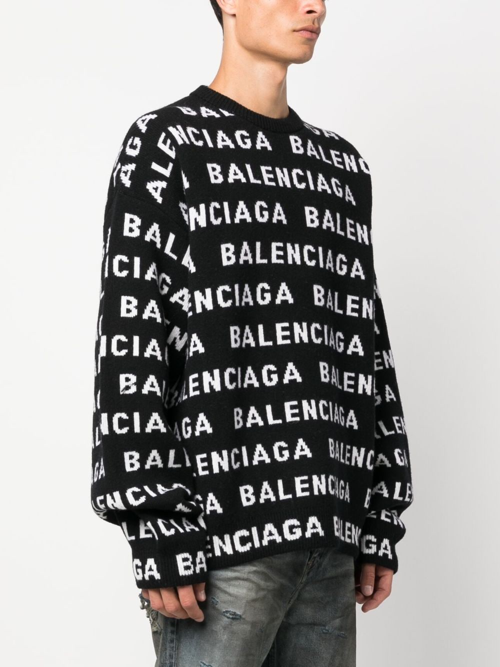 Balenciaga Balenciaga Allover Logo Crewneck Seater - Image 6