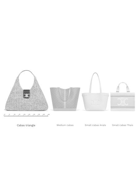 CELINE Cabas triangle in raffia and calfskin - Image 6