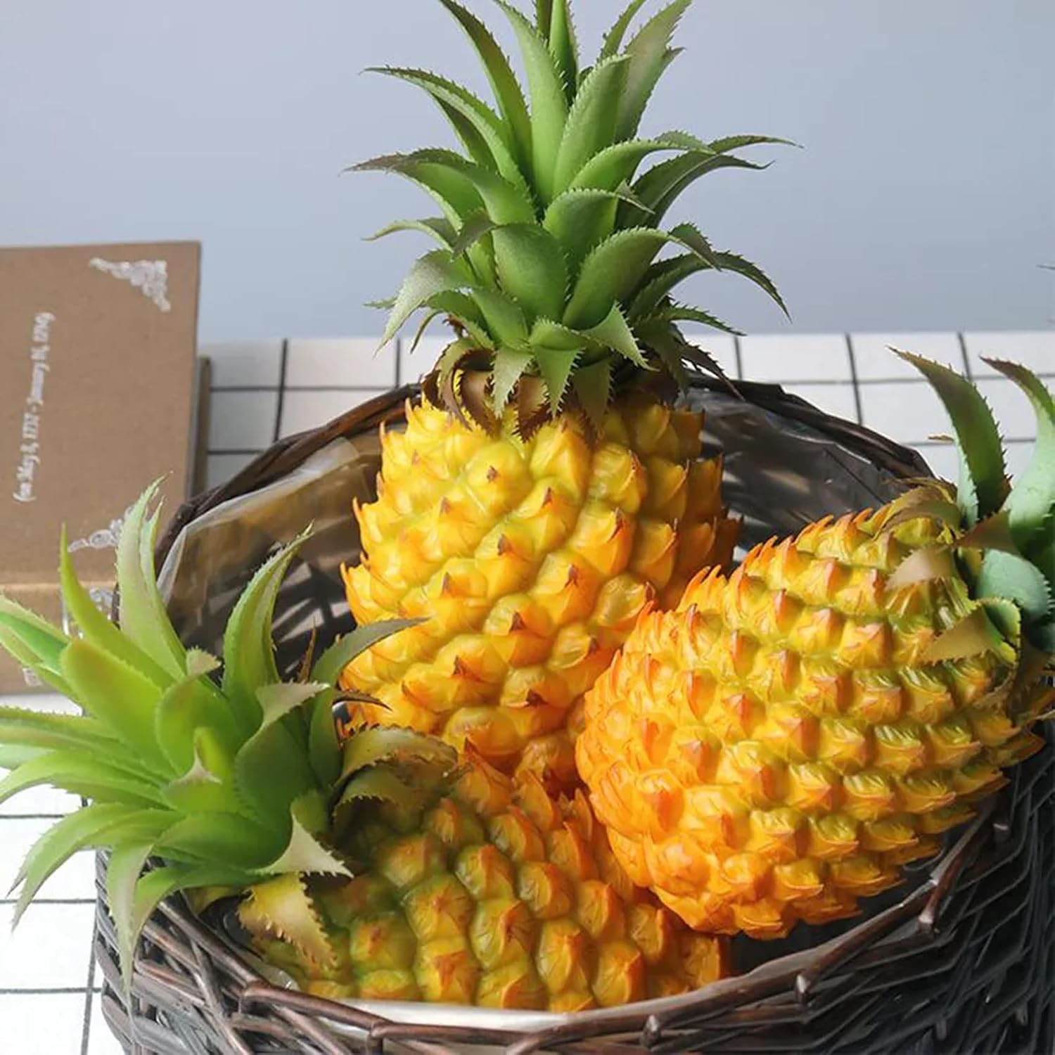 NOELAMOUR Pineapple Food Sample Model, Realistic Food Model, Display, Prop, Pine, Figurine, Height 8.3 inches (21 cm)
