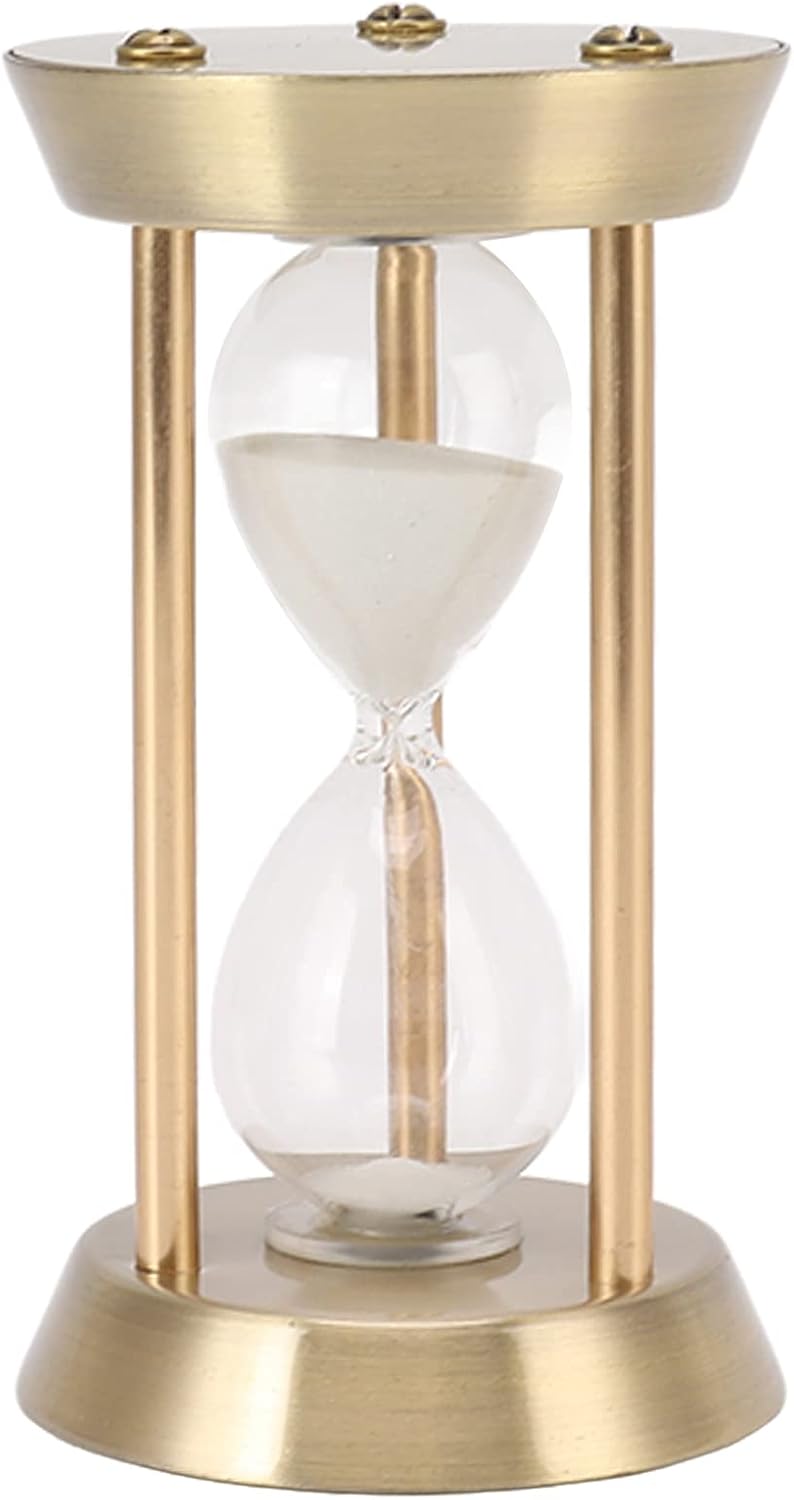 LckCryspho メタル砂時計 30分 – デコビンテージデザイン キッチンカウントダウン オフィス装飾 ヨガタイマー ゲーム用 (ブロンズミニ10分,ブロンズミニ10分)