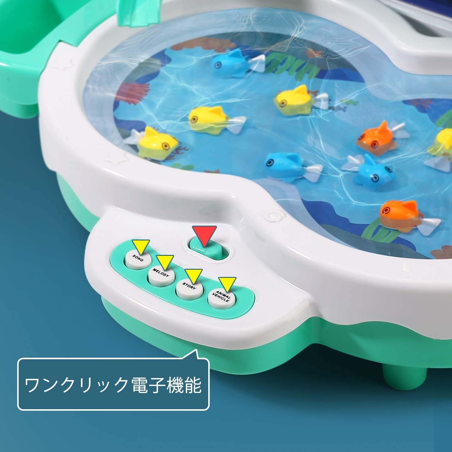 Cute Stone Fishing Game 2in1 Fishing Toy Educational Toy Water Play Toy Magnetic Fishing Fishing Play Indoor Game with Music Tabletop Game Unisex Suitable for Boys and Girls Entrance Celebration