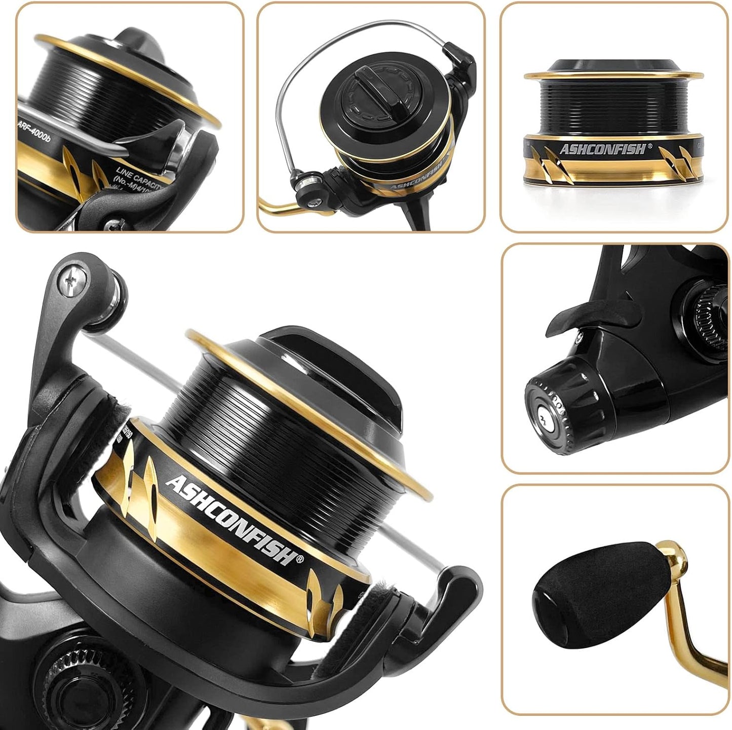 Ashconfish ARF スピニングリール 左右交換ハンドル リール 軽量 強抗力 遠投用 穴釣り 淡水釣り 海釣り 4000 5000 4000b 5000b
